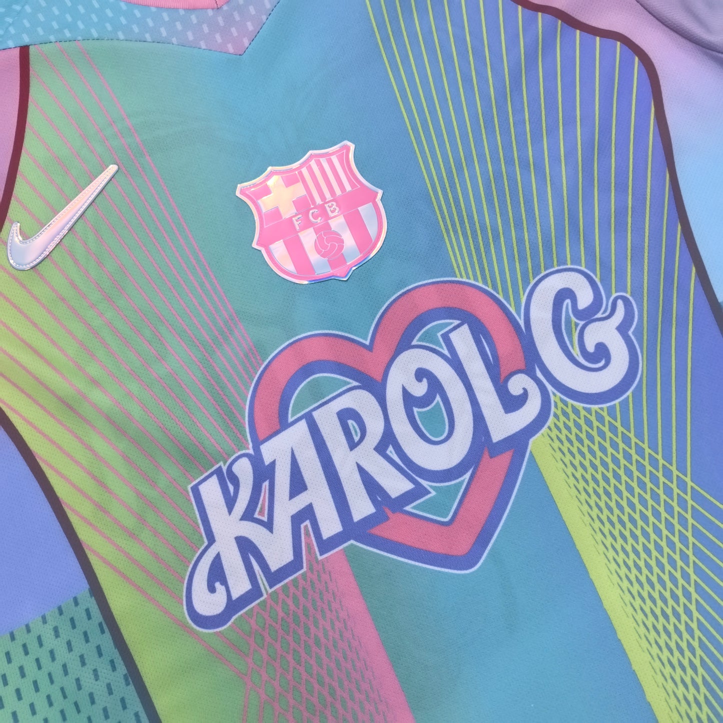 Maillot d'entraînement vert clair du FC Barcelone